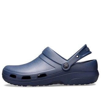 Crocs 2 flate dypblå sandaler 205619-410