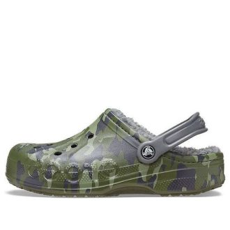 Crocs Baya fôret tresko utskrift Fleece fôret unisex kamuflasje tøfler 205975-97G