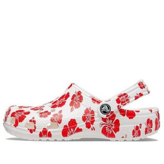 Crocs Classic Beach Sandaler Unisex Rød Hvit 207849-1AZ