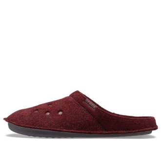 Crocs Classic Casual Thicken Stay Warm Unisex vinrøde tøfler 203600-60U Crocs Classic Casual Thicken Stay Warm Unisex vinrøde tøfler 203600-60U