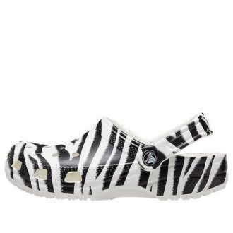 Crocs Classic Clog animal Utskrift Strandsandaler Svart Hvit 206676-1DE