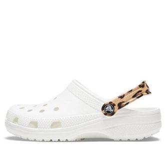 Crocs Classic Clog Beach Sandals Leopardprint Hvit 206638-1D1