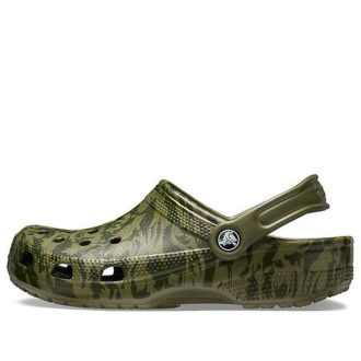 Crocs Classic Clog Camouflage Printing Beach Army Green Sandaler 206454-309