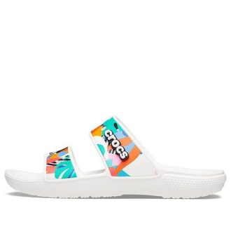 Crocs Classic Clog Cozy Unisex hvite flerfargede tøfler &laquo;White&raquo; 207856-94S