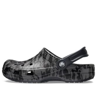 Crocs Classic Clog Kamuflasjetrykk Strandsandaler Svart Unisex 206454-001