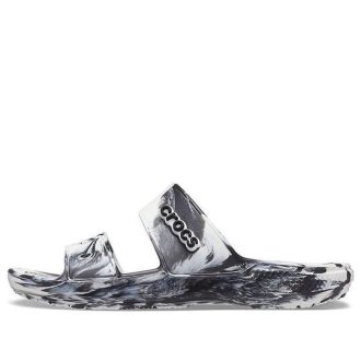 Crocs Classic Clog Marble Beach Sports Tøfler Unisex Hvit Svart 207701-103 Crocs Classic Clog Marble Beach Sports Tøfler Unisex Hvit Svart 207701-103
