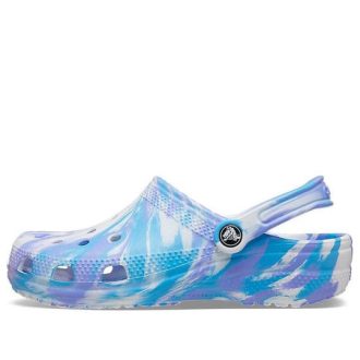 Crocs Classic Clog Marble Beach Sports Unisex Hvit Blå Sandaler «White Blue» 206867-1FK Crocs Classic Clog Marble Beach Sports Unisex Hvit Blå Sandaler «White Blue» 206867-1FK
