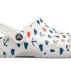 Crocs Classic Clog Printing Sandaler Hvit Blå 206053-94S