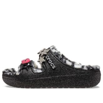 Crocs Classic Cozzzy Disco Glitter Sandaler &laquo;Black&raquo; 208074-0C4