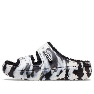 Crocs Classic Cozzzy Marmored Sandaler &laquo;Black White&raquo; 207907