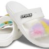Crocs Classic Fur Sure sandaler med 2 stropper &laquo;White&raquo; 207405-100
