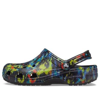 Crocs Classic Tie Dye-mønster Crocs Beach Unisex denim blå sandaler 205453-4SW