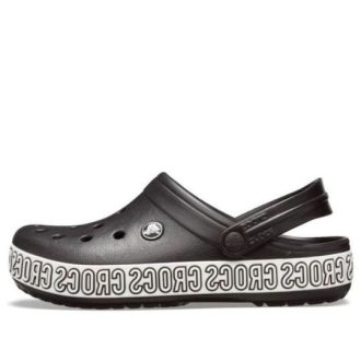 Crocs Crocband Logo Mania Beach Black Sandaler 205914-066 Crocs Crocband Logo Mania Beach Black Sandaler 205914-066