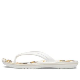 Crocs Crocband-trykte flip-flops &laquo;White Tan&raquo; 205943-94S