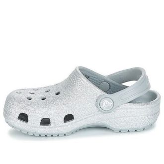 Crocs (GS) Classic Glitter Clogs &laquo;Sølv&raquo; 205441-040