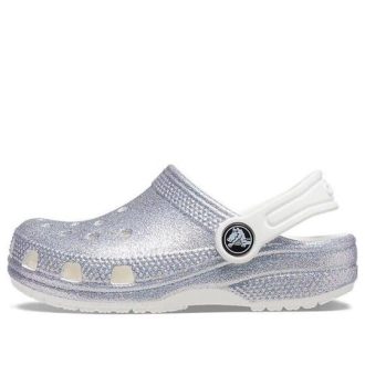 Crocs (GS) Classic Glitter Sandaler &laquo;Silver White&raquo; 206993-94S