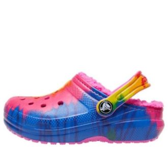 Crocs (GS) Classic Lined TieDye grafiske tresko &laquo;Blue Pink&raquo; 206683-6RW