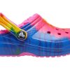 Crocs (GS) Classic Lined TieDye grafiske tresko &laquo;Blue Pink&raquo; 206683-6RW