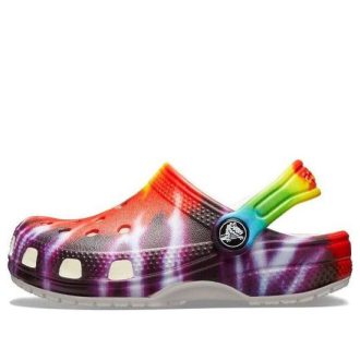 Crocs (GS) Classic Tie Dye grafiske tresko &laquo;Purple Red&raquo; 205451-90H
