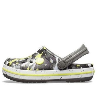 Crocs (GS) Crocband Camo-trykte tresko &laquo;Grå Svart Gul&raquo; 205301-0ED