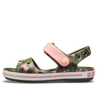 Crocs (GS) Crocband sesongbaserte grafiske sandaler &laquo;Green Pink&raquo; 205765-737