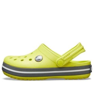 Crocs (GS) Crocband-utskjæringsdetalj Rund tå-tresko &laquo;Yellow Grey&raquo; 204537-7H1