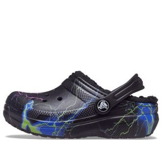 Crocs (GS) klassisk fuzz-foret tresko &laquo;Black Lightning&raquo; 207322-0C4