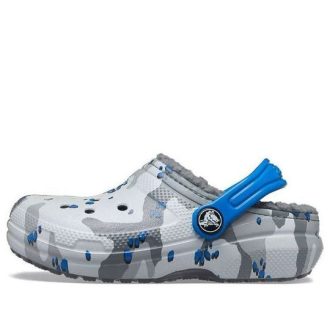 Crocs (GS) Klassiske fôrede Camo-tresko &laquo;Grå Hvit Blå&raquo; 207323-0EF