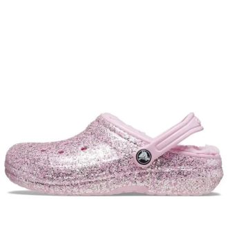 Crocs (GS) klassiske fôrede glittertresko &laquo;Pink&raquo; 207462-6S0