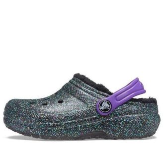 Crocs (GS) klassiske fôrede tresko &laquo;Black Purple Sparkles&raquo; 205937-9BD