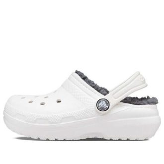 Crocs (GS) klassiske fôrede tresko &laquo;White Grey&raquo; 207009-10M