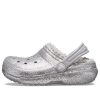 Crocs (GS) klassiske glitterfôrede tresko &laquo;Silver Grey&raquo; 205937-00N
