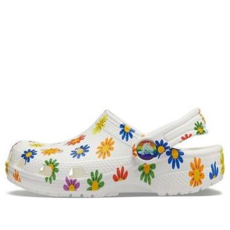Crocs (GS) Tresko med klassisk sesongtrykk &laquo;White Multi&raquo; 207345-94S