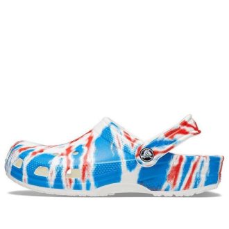 Crocs klassisk mønster slitasjebestandig sklisikker sport unisex hvit blå rød sandaler &laquo;Hvit blå rød&raquo; 205453-928
