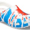 Crocs klassisk mønster slitasjebestandig sklisikker sport unisex hvit blå rød sandaler &laquo;Hvit blå rød&raquo; 205453-928