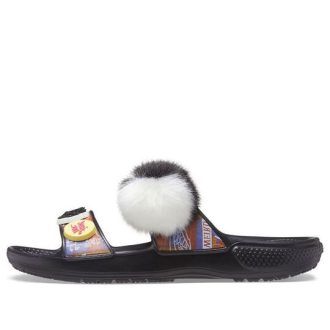 Crocs klassisk myk såle koselig flat hæl sportstøfler unisex svart 207403-001