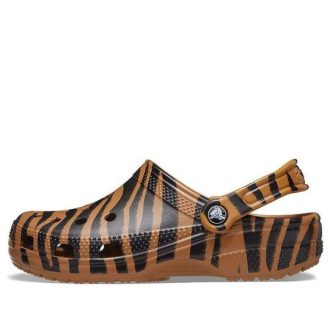 Crocs Klassisk tresko Animal Printing Beach Tiger Stripes Gule sandaler 206676-2ZF