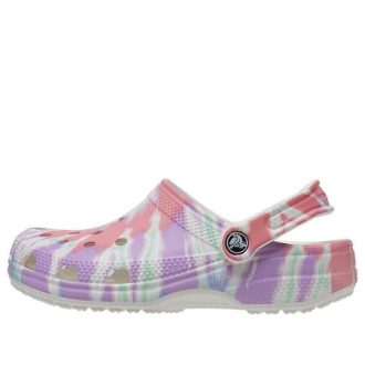 Crocs Klassisk tresko mønster Crocs flat hæl sport Fargerike blå sandaler 205453-6SN