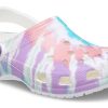 Crocs Klassisk tresko mønster Crocs flat hæl sport Fargerike blå sandaler 205453-6SN