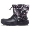 Crocs klassiske fôrede Neo Puff Tie Dye-støvler &laquo;Black White&raquo; 207328-001