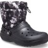 Crocs klassiske fôrede Neo Puff Tie Dye-støvler &laquo;Black White&raquo; 207328-001
