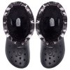 Crocs klassiske fôrede Neo Puff Tie Dye-støvler &laquo;Black White&raquo; 207328-001