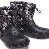 Crocs klassiske fôrede Neo Puff Tie Dye-støvler &laquo;Black White&raquo; 207328-001