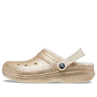 Crocs klassiske glitterfôrede tresko &laquo;Gold&raquo; 504271