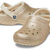 Crocs klassiske glitterfôrede tresko &laquo;Gold&raquo; 504271