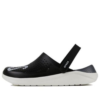Crocs LiteRide LOGO Crocs Hollow Out Unisex svarte sandaler &laquo;Black White&raquo; 205893-066