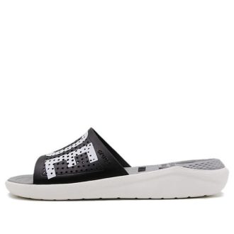 Crocs LiteRide LOGO Unisex svarte tøfler &laquo;Black White&raquo; 205562-066