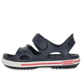 Crocs (PS) Borrelås Flat Sports dypblå sandaler 14854-462