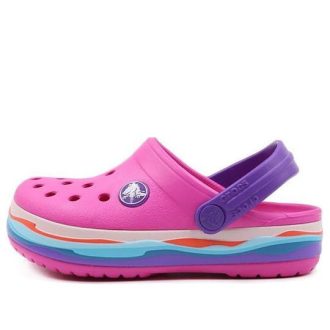 Crocs (PS) Crocband Wavy Band Small Crocs Casual Rosa Lilla Sandaler &laquo;Pink Purple&raquo; 205697-6L0