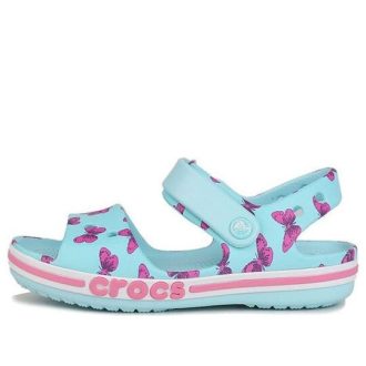 Crocs (PS) Crocs-sandaler &laquo;Ice Blue&raquo; med stort trykk 206262-4O9